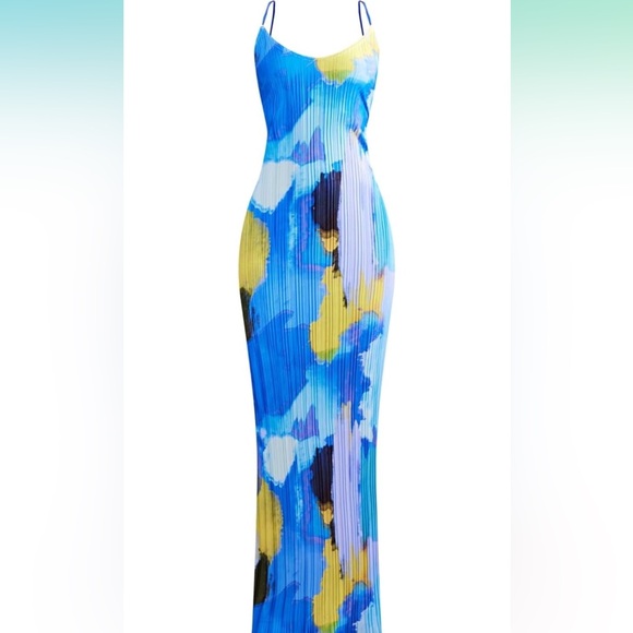 Pleated Maxi Dress Summer Wedding Guest Dr - Picture 4 of 6